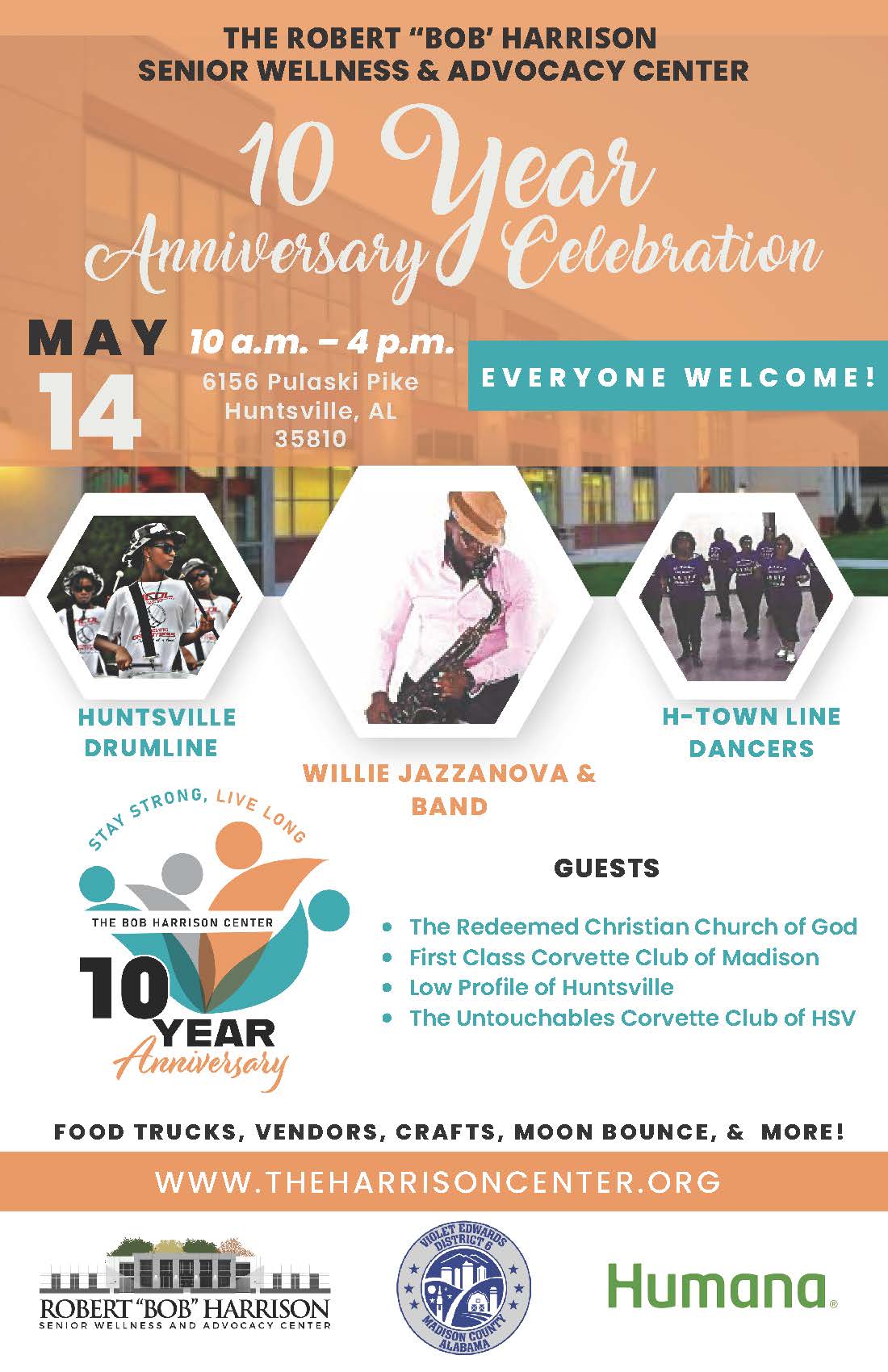 Harrison Center 10 year anniversary flyer