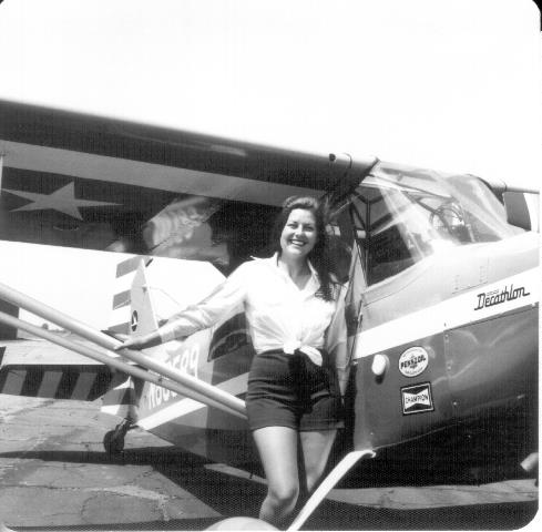 sharon johnston with plane